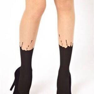 Wolford Elegant Black Drip Splash Design Women's hosiery tights